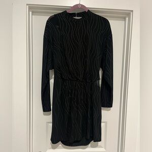 Open back, long sleeve, mini dress